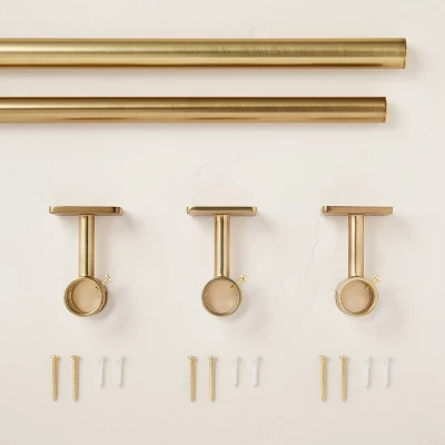 Classic Steel Curtain Rod With Antiqued Brass Finish - Hearth & Hand™ With Magnolia 4 Classic Steel Curtain Rod With Antiqued Brass Finish - Hearth & Hand™ With Magnolia - Image 2