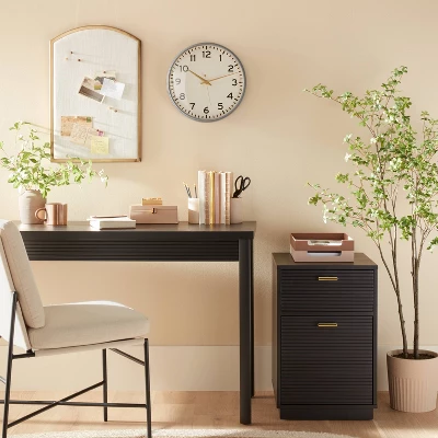 14" Round Decorative Wall Clock - Gray - Hearth & Hand™ With Magnolia 3 14" Round Decorative Wall Clock - Gray - Hearth & Hand™ With Magnolia