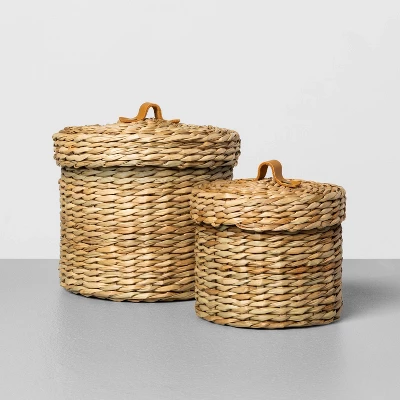 Woven Bath Storage Canister Beige - Hearth & Hand™ With Magnolia 3 Woven Bath Storage Canister Beige - Hearth & Hand™ With Magnolia - Image 2