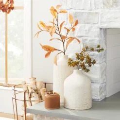 Distressed Ceramic Vase Natural White - Hearth & Handâ„¢ With Magnolia