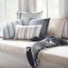 24"x24" Contrast Edge Stripe Oversized Throw Pillow Gray/Blue - Hearth & Hand™ With Magnolia -Home Furnishings Shop GUEST 34b561d7 c176 4c25 a51d 6df1f350a5c7
