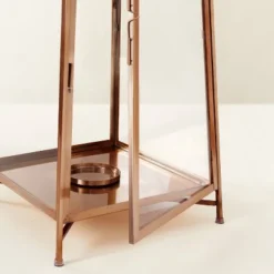 Raised Metal & Glass Pillar Candle Lantern Copper - Hearth & Hand™ With Magnolia -Home Furnishings Shop GUEST 387cd88b 3e75 4c64 8f3b dd1153cd38c8