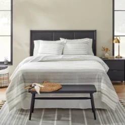 Alternating Pinstripe Duvet & Sham Set Gray/Cream - Hearth & Hand™ With Magnolia 9 Alternating Pinstripe Duvet & Sham Set Gray/Cream - Hearth & Hand™ With Magnolia -Home Furnishings Shop GUEST 40f44a97 3e84 4de5 8627 270194ca37dc