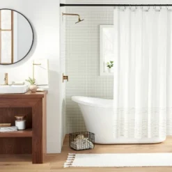 24" X 60" Solid Tassels Bath Rug Sour Cream - Hearth & Hand™ With Magnolia