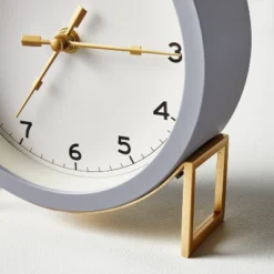 Round Decorative Tabletop Clock - Gray/Brass - Hearth & Hand™ With Magnolia -Home Furnishings Shop GUEST 4ba99be4 ddf9 4ffe bc0a 2bd14c6dcd79