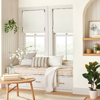 Cordless Blackout Roman Window Shade With Valance - Hearth & Hand™ With Magnolia 3 Cordless Blackout Roman Window Shade With Valance - Hearth & Hand™ With Magnolia