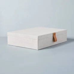 Fabric Storage Box With Faux Leather Accent Cream - Hearth & Hand™ With Magnolia 12 Fabric Storage Box With Faux Leather Accent Cream - Hearth & Hand™ With Magnolia -Home Furnishings Shop GUEST 7673c9d5 f5c6 46d6 9d25 0d250b08bbbb