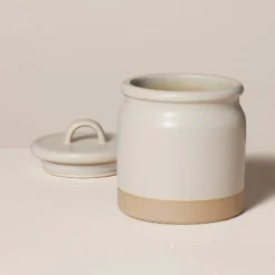 Dry Goods Stoneware Crock Canister Warm Gray/Clay - Hearth & Hand™ With Magnolia -Home Furnishings Shop GUEST 783827b2 e2af 4d5b acc8 84432284eebb