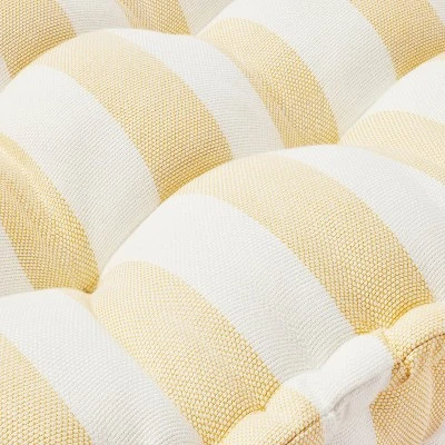 Bold Stripe Indoor/Outdoor French Floor Cushion Gold/Cream - Hearth & Hand™ With Magnolia 4 Bold Stripe Indoor/Outdoor French Floor Cushion Gold/Cream - Hearth & Hand™ With Magnolia - Image 2