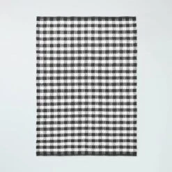 Textured Gingham Indoor/Outdoor Woven Area Rug Dark Gray/Cream - Hearth & Hand™ With Magnolia -Home Furnishings Shop GUEST 7fa14ad2 ed86 4558 a2fa 0f697f0eabed