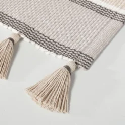 24"x60" Color Block Stripe Tassels Bath Rug Neutral Taupe - Hearth & Hand™ With Magnolia -Home Furnishings Shop GUEST 82f8d42f 65b4 4b2f b945 a68940e12d3d