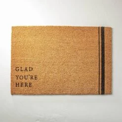 Glad You're Here Coir Doormat Tan/Black - Hearth & Hand™ With Magnolia -Home Furnishings Shop GUEST 92655d0f b248 4c18 8a0b 96386821ac81