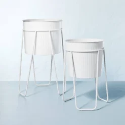 Powder-Coated Metal Planter White - Hearth & Hand™ With Magnolia -Home Furnishings Shop GUEST a76d978f dc8a 425b b1df a4a260c6b670