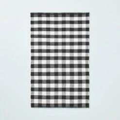 Textured Gingham Indoor/Outdoor Woven Area Rug Dark Gray/Cream - Hearth & Hand™ With Magnolia -Home Furnishings Shop GUEST c05f3439 a175 48da b02f 71e3468b8cdf
