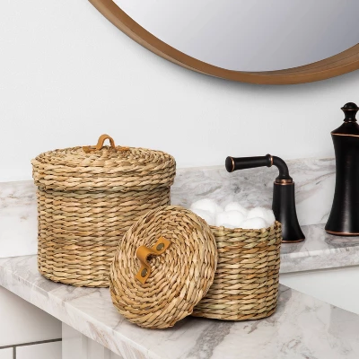 Woven Bath Storage Canister Beige - Hearth & Hand™ With Magnolia 4 Woven Bath Storage Canister Beige - Hearth & Hand™ With Magnolia - Image 3