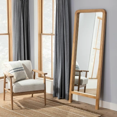 71" Standing Wood Framed Mirror Natural - Hearth & Hand™ With Magnolia 3 71" Standing Wood Framed Mirror Natural - Hearth & Hand™ With Magnolia
