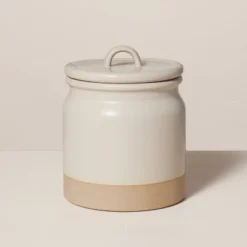 Dry Goods Stoneware Crock Canister Warm Gray/Clay - Hearth & Hand™ With Magnolia -Home Furnishings Shop GUEST e8cc15f8 eba3 440d 8e23 4974c4232203